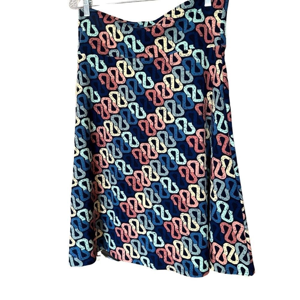 NWT LuLaRoe Woman's Azure A-Line Skirt Blue/Green/Yellow XXL